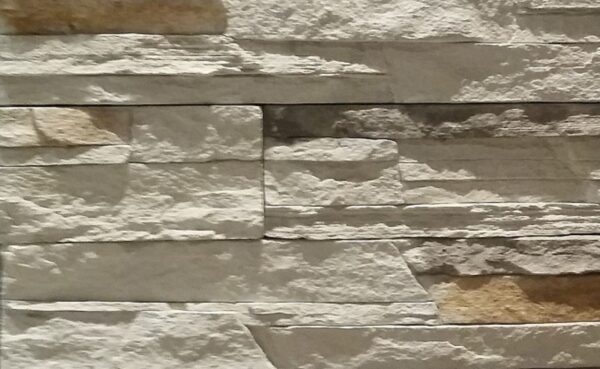 White stonecrete wall cladding
